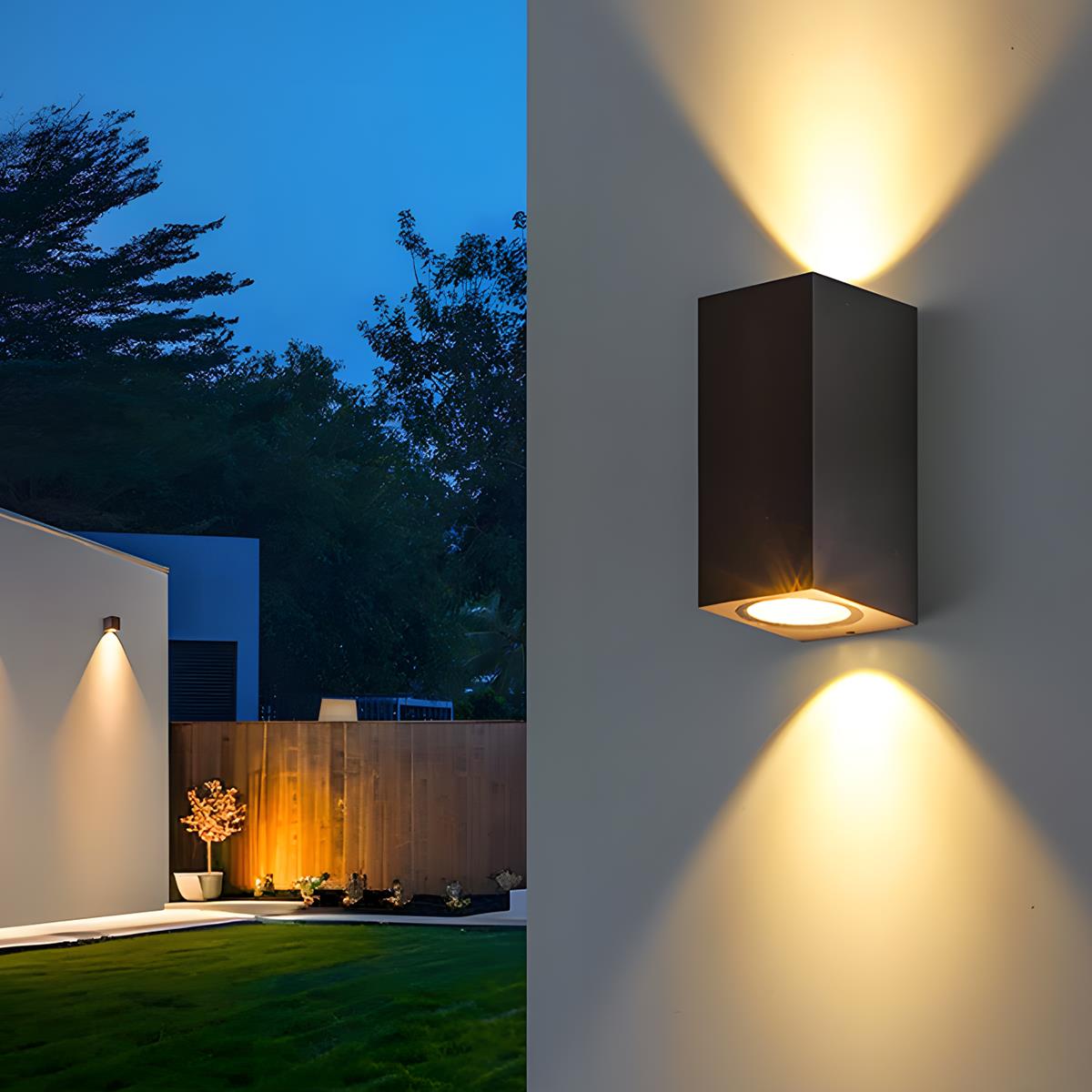 Modern Square Outdoor Waterproof Wall Washer Double Light 6