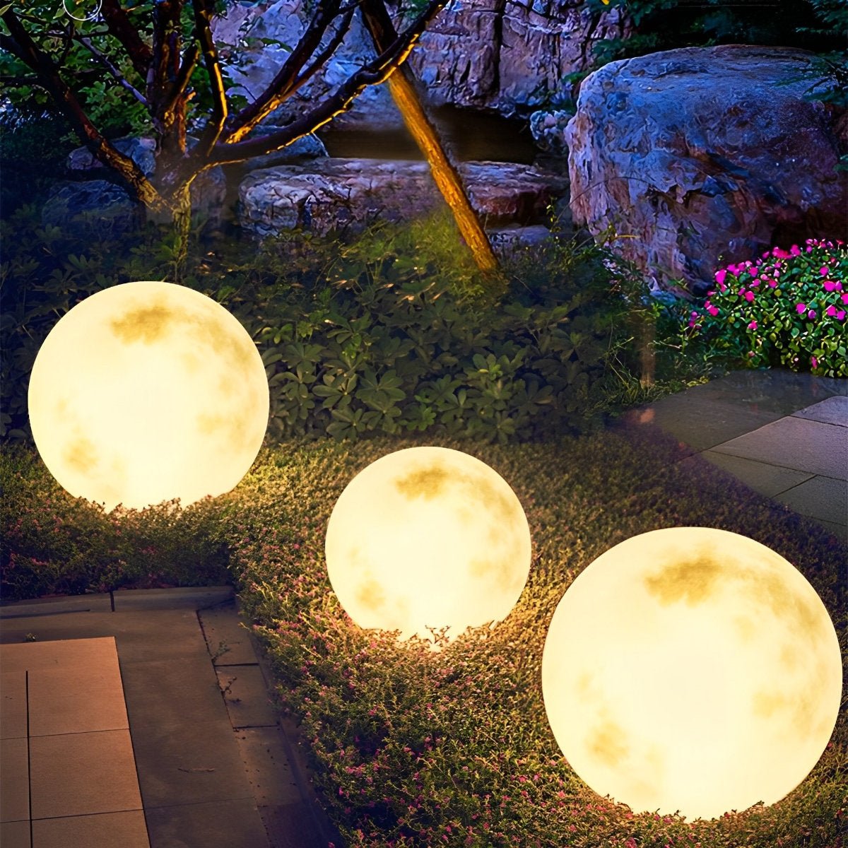 Waterproof Solar Moon Ball Lights Garden Landscape Lawn Lights 4