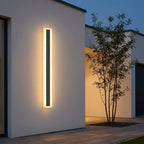 Solar LED Strip Porch Wall Light – mounted vertically on an exterior wall at night