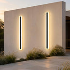 Solar LED Strip Porch Wall Light – two lights lit on an exterior wall at dusk