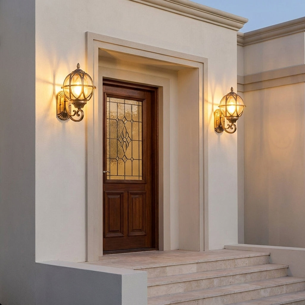 Bird's Nest Outdoor Wall Lantern – pair either side of a glazed front door