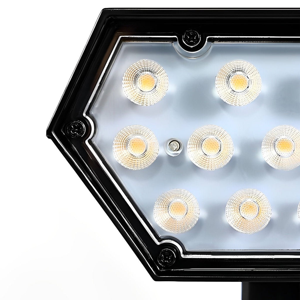 Adjustable Solar Garden Spotlight – close-up of the LED array