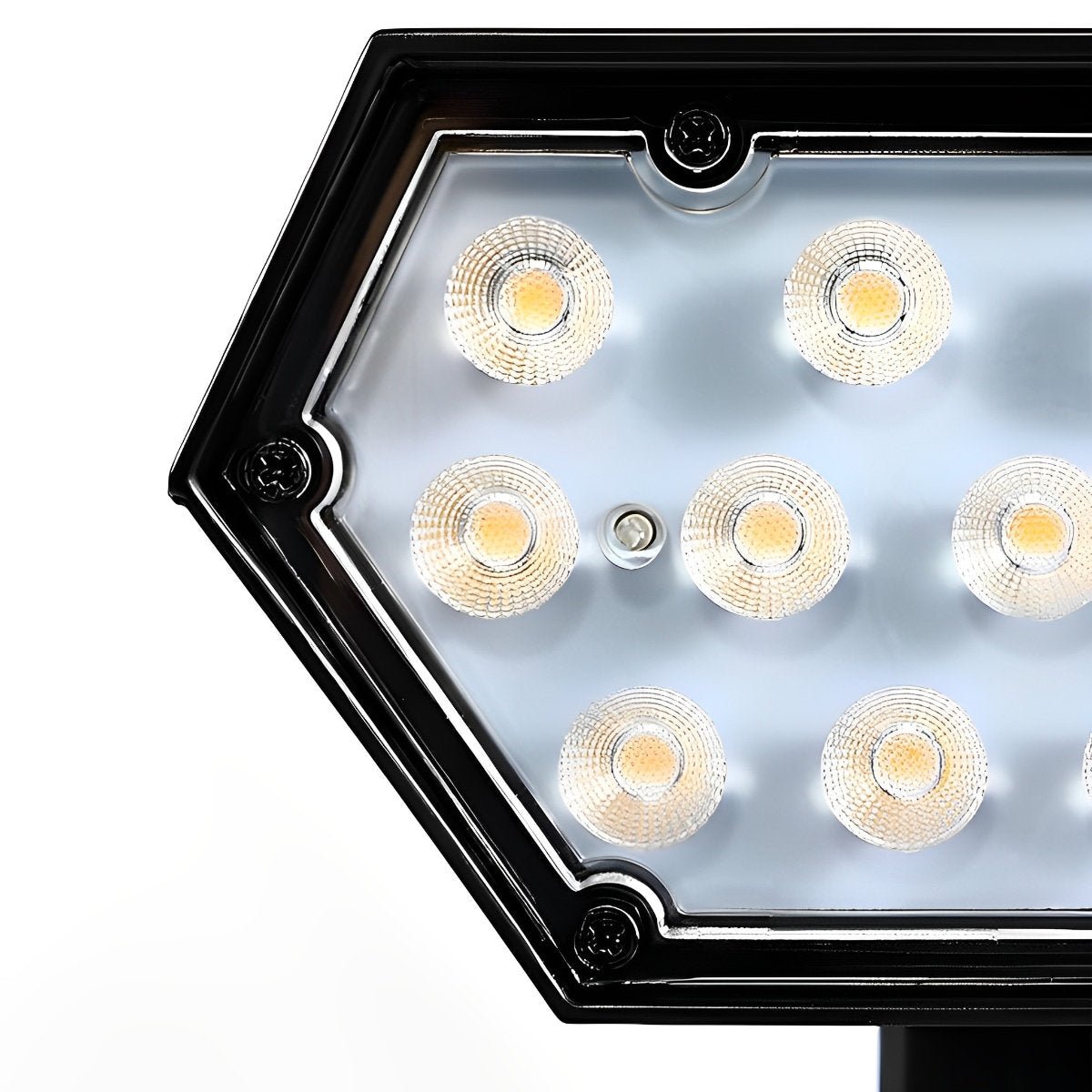Adjustable Solar Garden Spotlight – close-up of the LED array