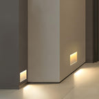 Recessed Motion Sensor LED Wall Light – recessed at wall and floor level at night