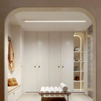 Slim Dimmable LED Linear Ceiling Light – lit above a dressing room with wardrobes