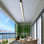 Slim Dimmable LED Linear Ceiling Light – lit on a balcony overlooking the sea