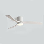 Nordic Six Speed Ceiling Fan with LED Light – white finish with white blades, side profile
