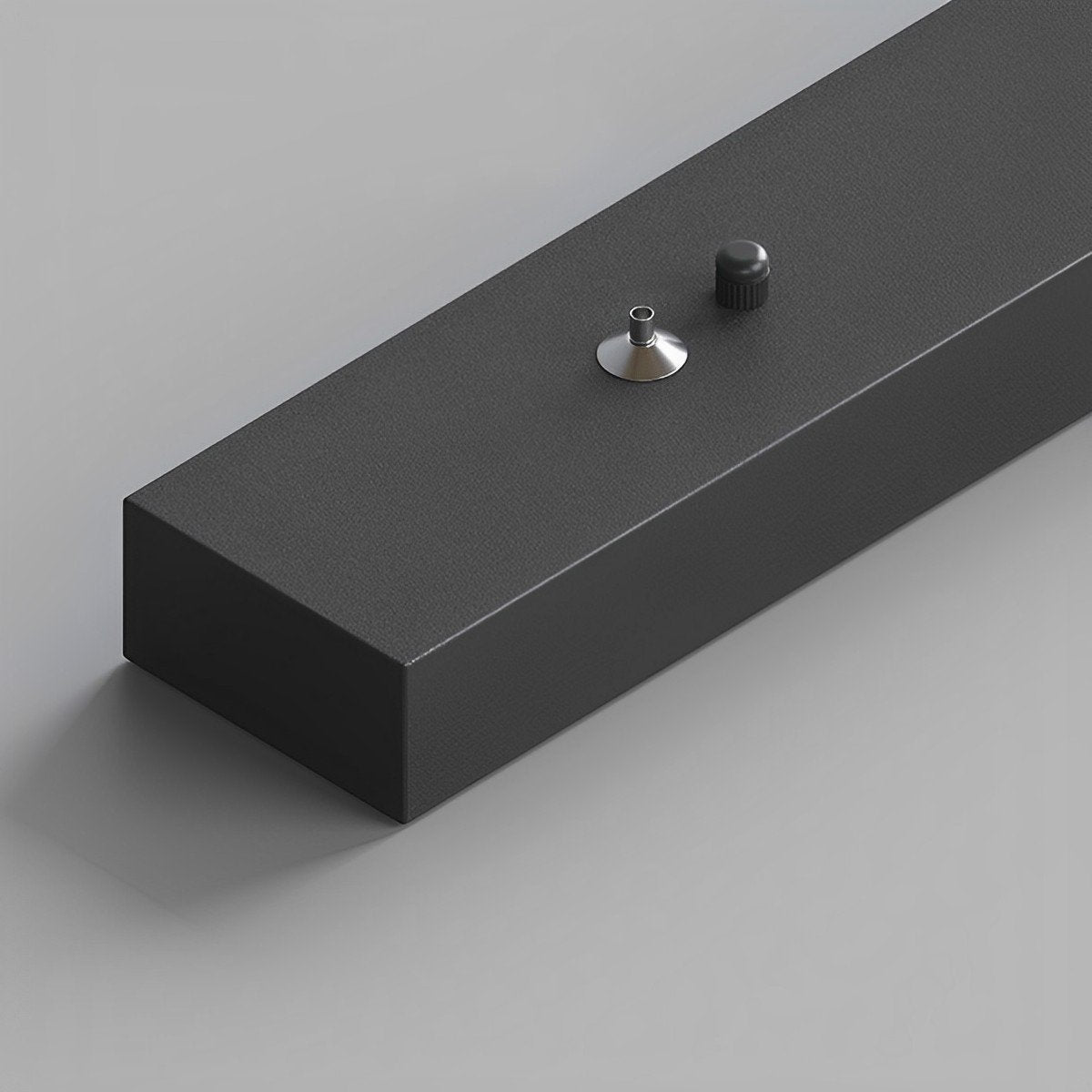 Linear LED Pendant Light – close-up of the matte black profile finish