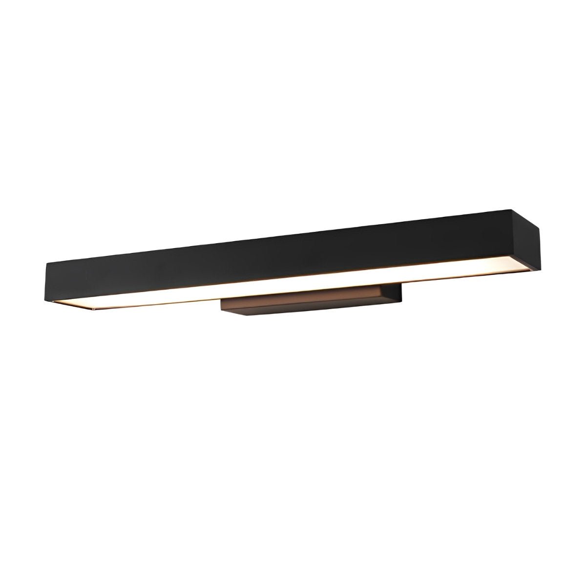Rectangular Motion Sensor Outdoor Wall Light – close-up of the black finish, white background