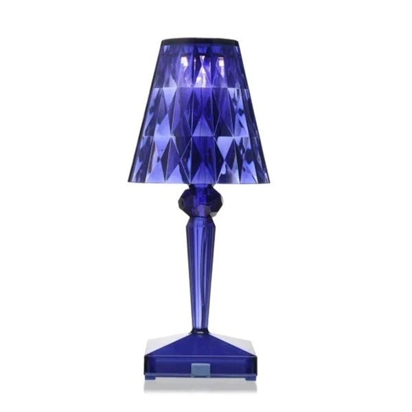 Kira Crystal Lamp – white background, blue finish