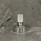 Ebba Table Lamp – close-up on a stone counter, chrome finish