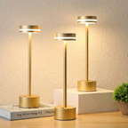 Halden Cordless Table Lamp – three lamps at different heights on a table