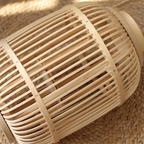 Reed Bamboo Candle Lantern – close-up of the woven bamboo texture