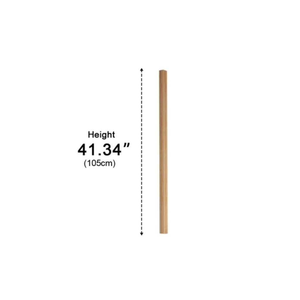 Linden Wooden LED Floor Lamp – dimensions diagram, 105 cm height