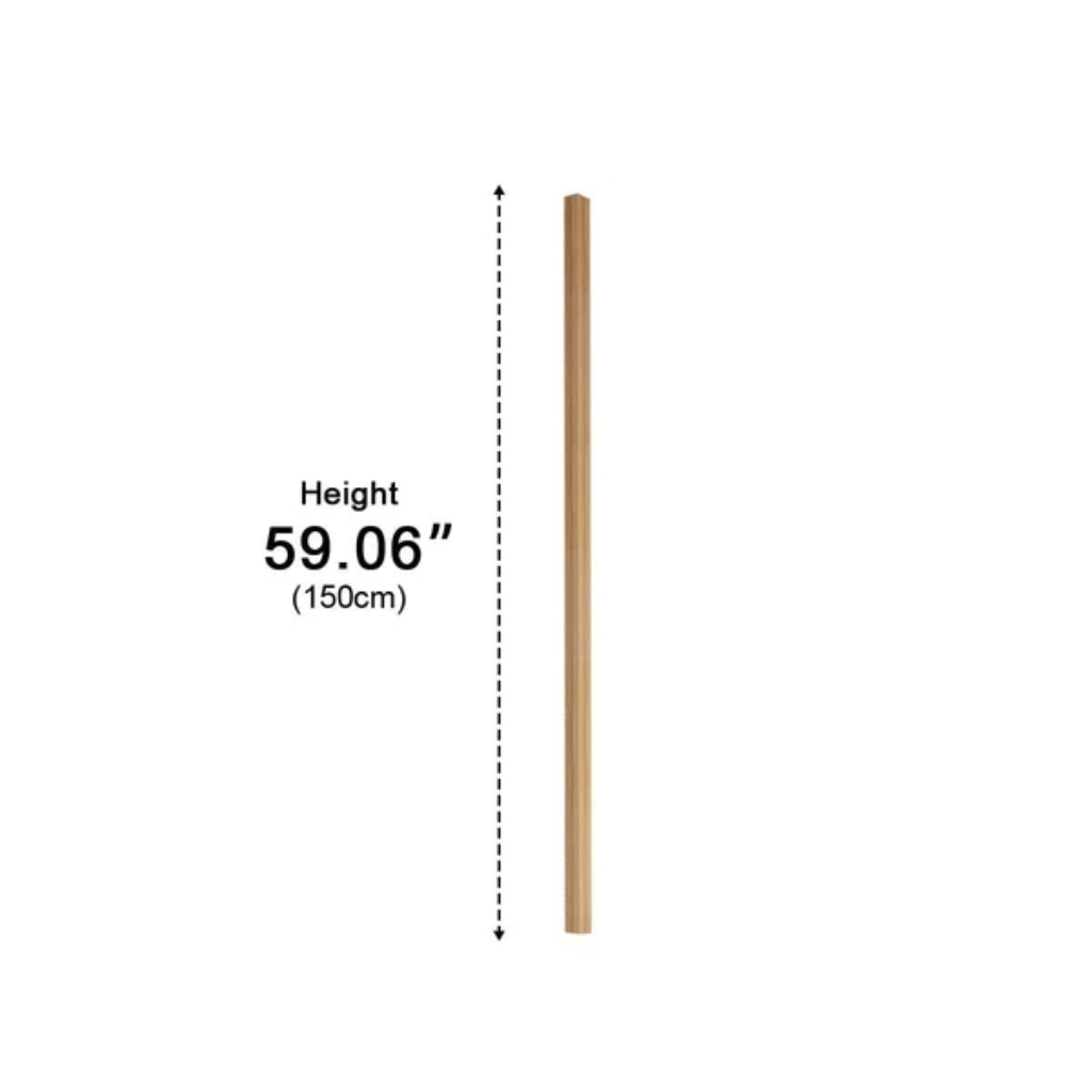 Linden Wooden LED Floor Lamp – dimensions diagram, 150 cm height