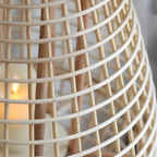Cove Rattan Candle Lantern – close-up of the woven rattan lantern shade