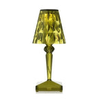 Kira Crystal Lamp – white background, olive green finish