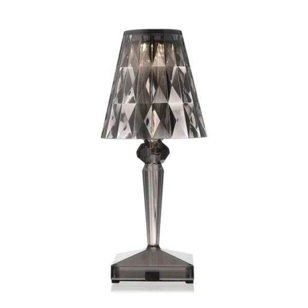 Kira Crystal Lamp – white background, smoke grey finish