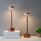 Halden Cordless Table Lamp – two lamps at different heights, rose gold finish