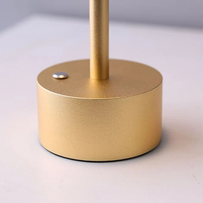 Halden Cordless Table Lamp – close-up of the base, gold finish