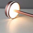 Halden Cordless Table Lamp – close-up of the lamp head, rose gold finish