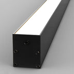 Slim Dimmable LED Linear Ceiling Light – close-up of the black end cap, lit