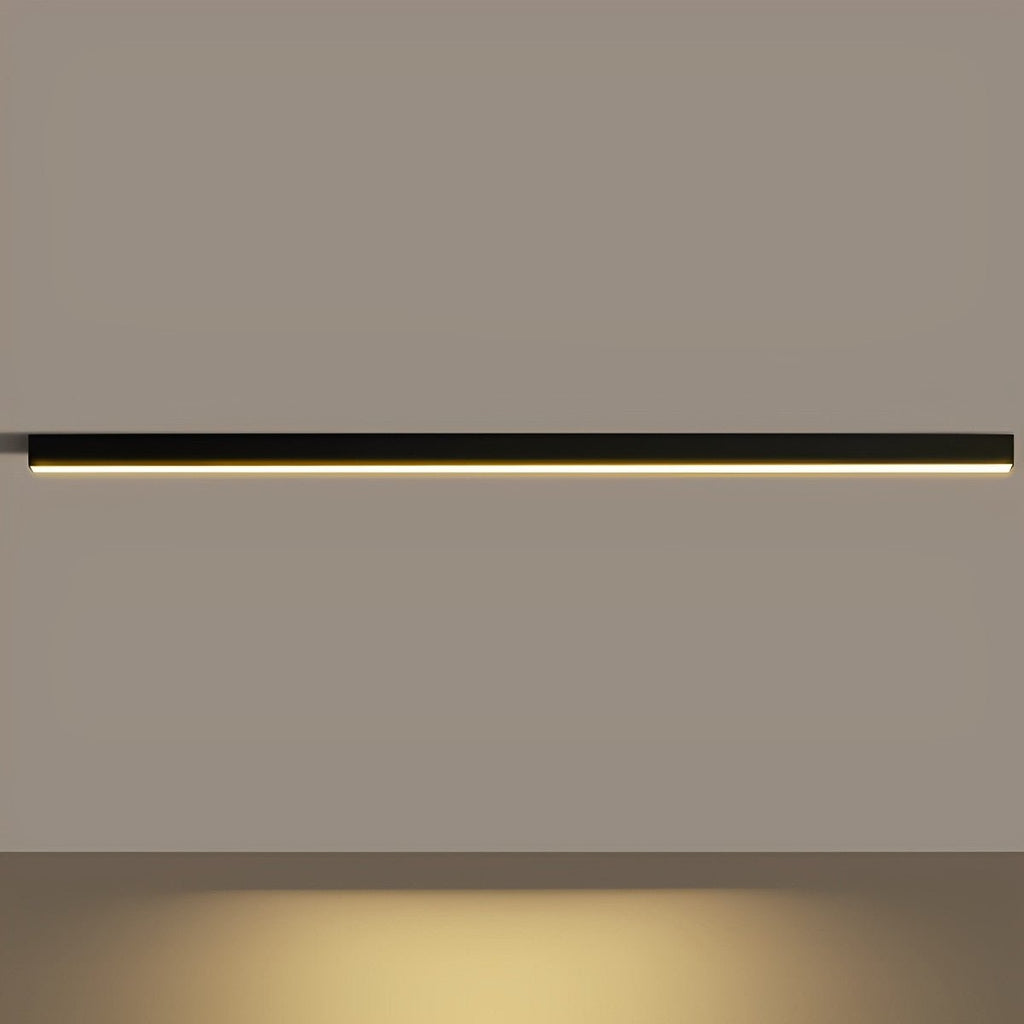 Slim Dimmable LED Linear Ceiling Light – front view lit against a plain wall