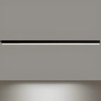 Slim Dimmable LED Linear Ceiling Light – angled view lit against a plain wall