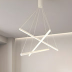 White Linear LED Chandelier – dimensions diagram, 150 cm height