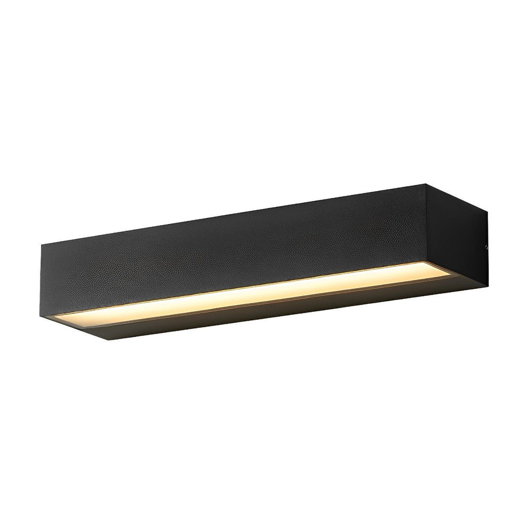 Slim Outdoor LED Wall Washer Light – lit on a white background, black finish