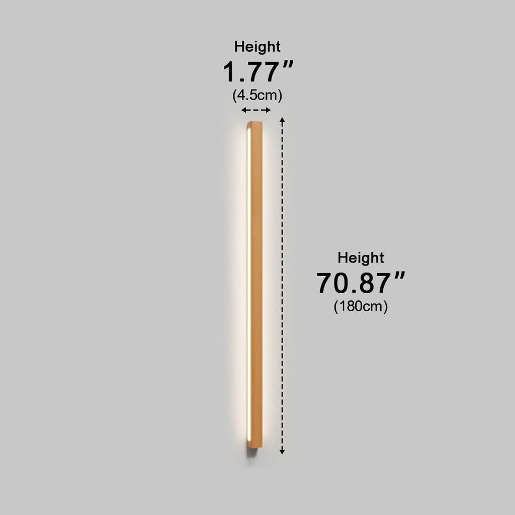 Wooden Up & Down LED Wall Light – dimensions diagram, 180 cm height