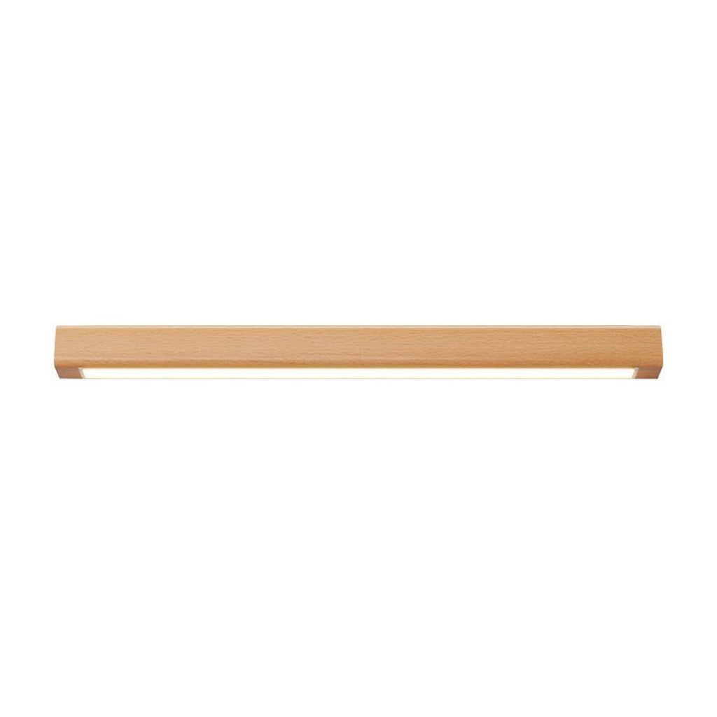 Wooden Up & Down LED Wall Light – close-up of the light strip and wood corner