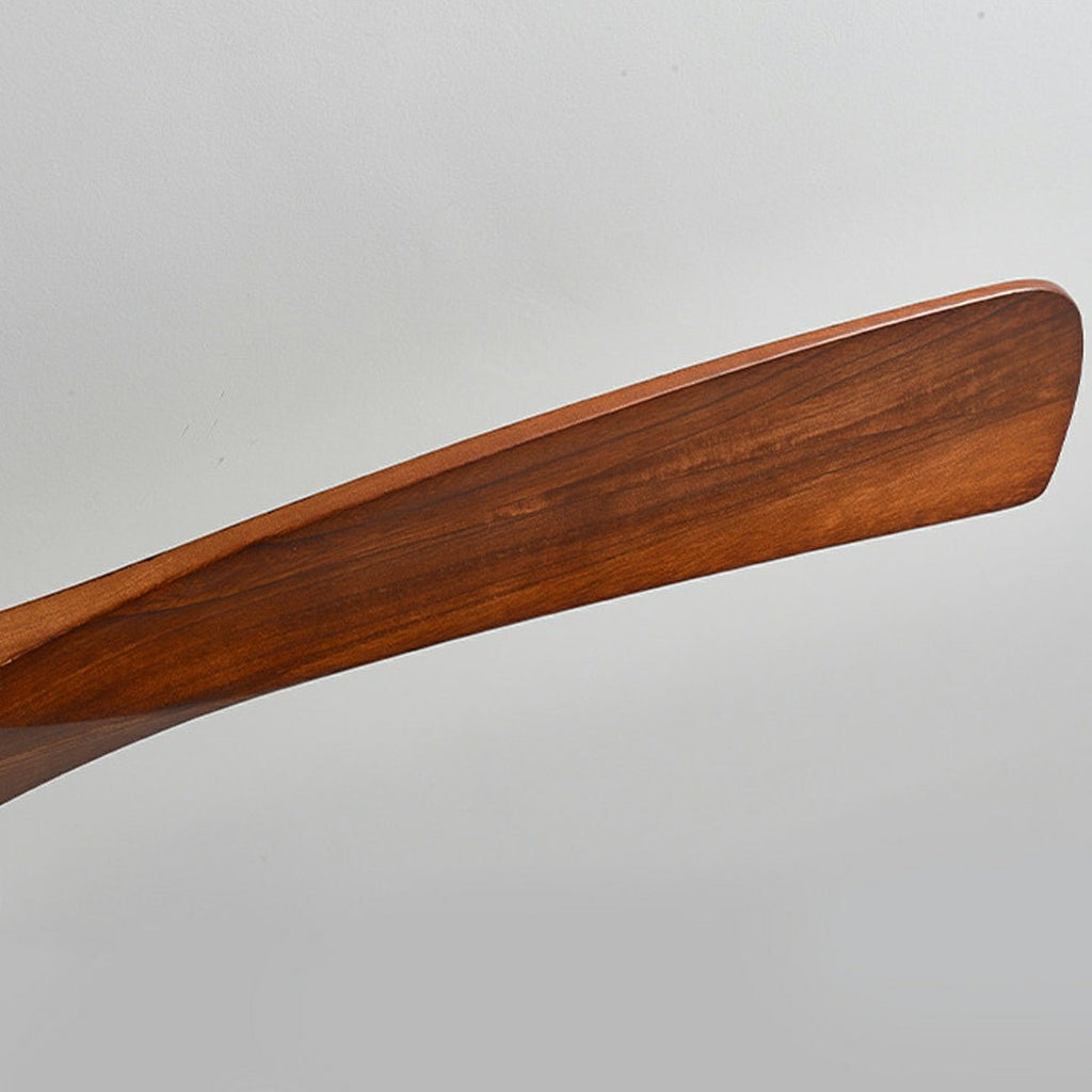 Wood Grain Inverter Ceiling Fan with Light – close-up of a single curved wood blade tip