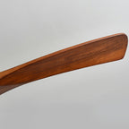 Wood Grain Inverter Ceiling Fan with Light – close-up of a single curved wood blade tip