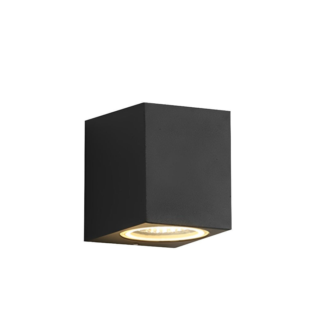 Square Outdoor Up & Down Wall Light – angled view on a white background
