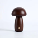 Otto Mushroom Table Lamp – white background, dark brown finish, unlit