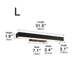 Rectangular Motion Sensor Outdoor Wall Light – dimensions diagram, 80 cm long