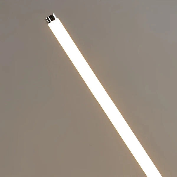 Slimline 360 LED Floor Lamp – close-up of the lit tube, angled view