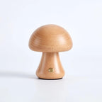 Otto Mushroom Table Lamp – white background, light oak finish, small size