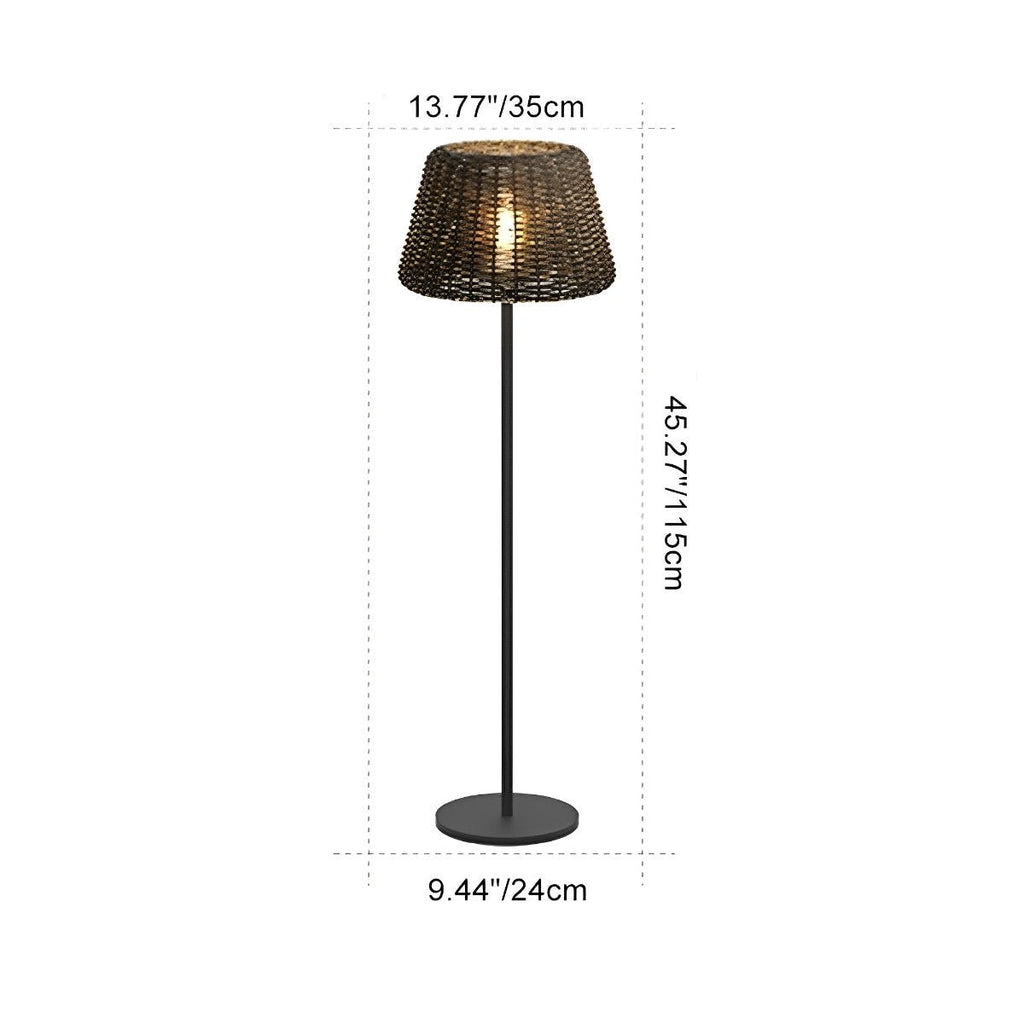 Woven Solar Outdoor Floor Lamp – dimensions diagram, 115 cm height