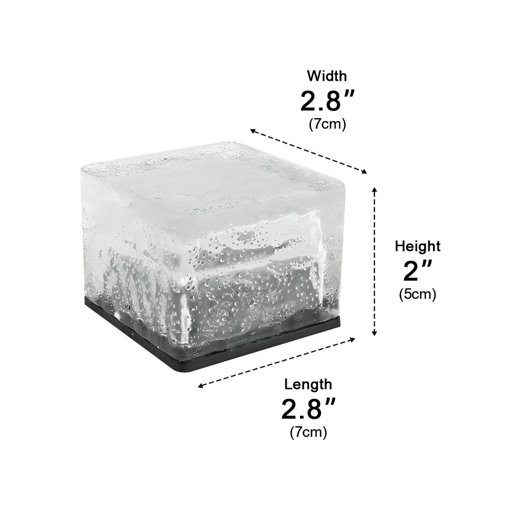 Solar Ice Brick Garden Lights – dimensions diagram, 7 cm