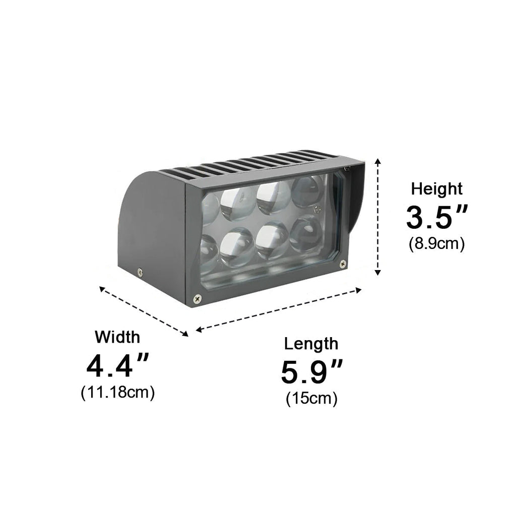 IP65 Outdoor LED Waterfall Wall Light – dimensions diagram, 15 x 11.2 x 8.9 cm