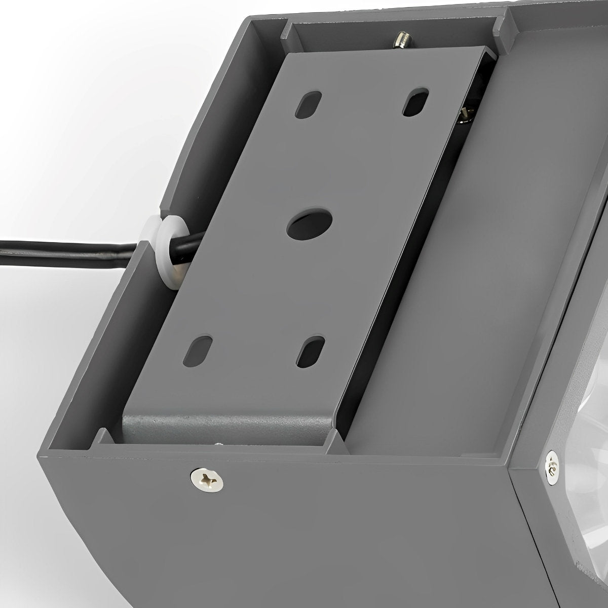 IP65 Outdoor LED Waterfall Wall Light – close-up of the rear mounting plate