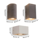 Concrete Outdoor LED Wall Light – dimensions diagram, three shape options