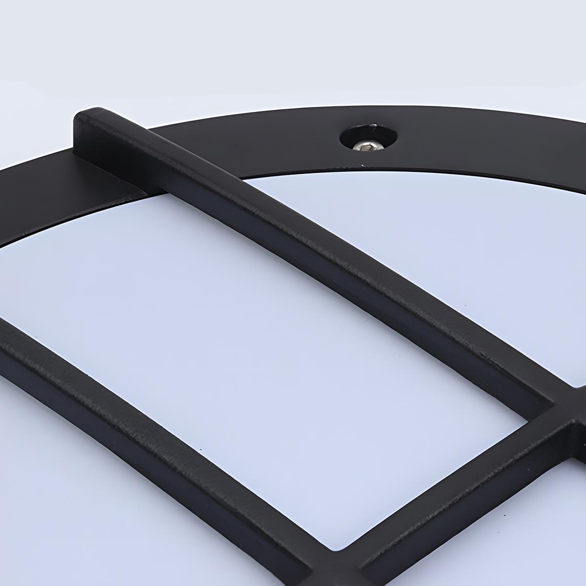 Round Outdoor LED Porch Wall Light – close-up of the mounting bracket and sensor