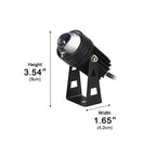 High Output Outdoor LED Spotlight – dimensions diagram, 9 cm high, 4.2 cm wide