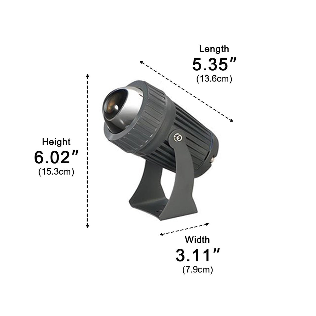 High Output Outdoor LED Spotlight – dimensions diagram, 15.3 x 13.6 cm