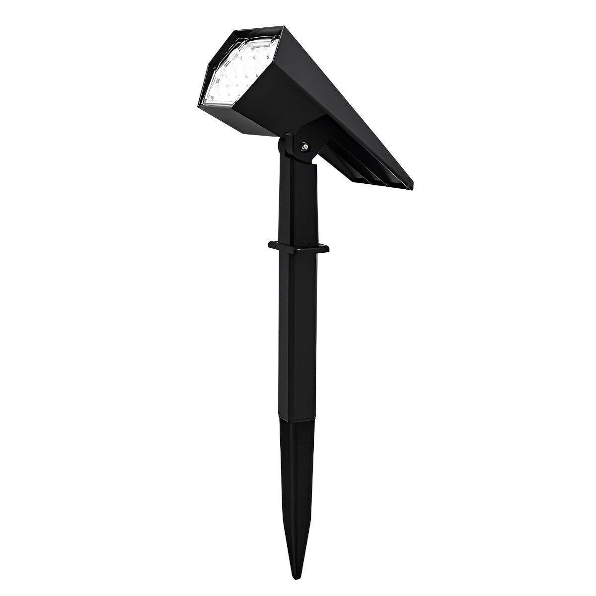 Solar LED Landscape Spotlight – full view on a white background, angled
