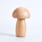 Otto Mushroom Table Lamp – white background, natural oak finish, unlit